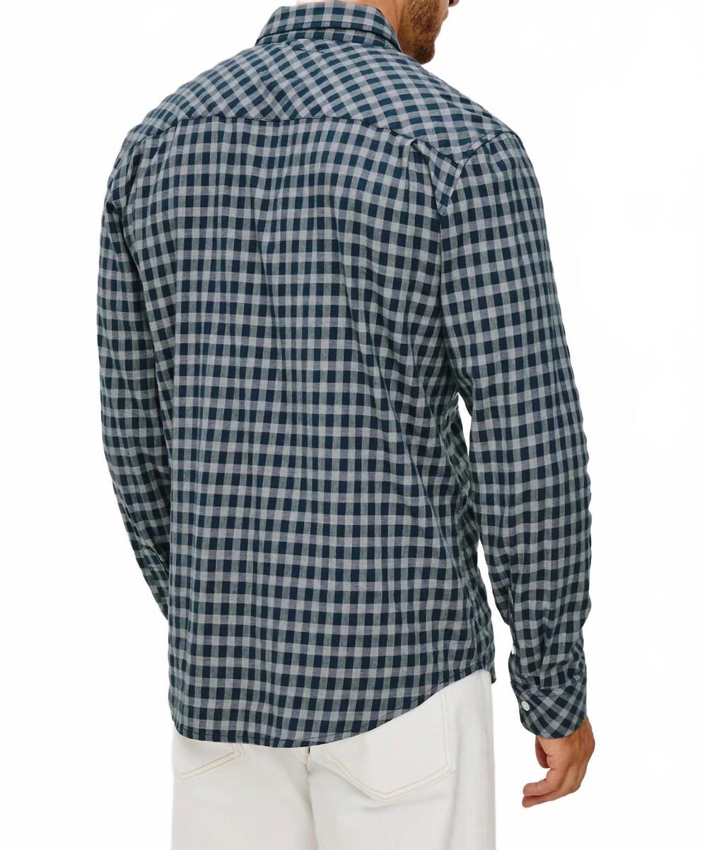 NEW RAILS men's vance shirt in navy check - Picture 3 of 5